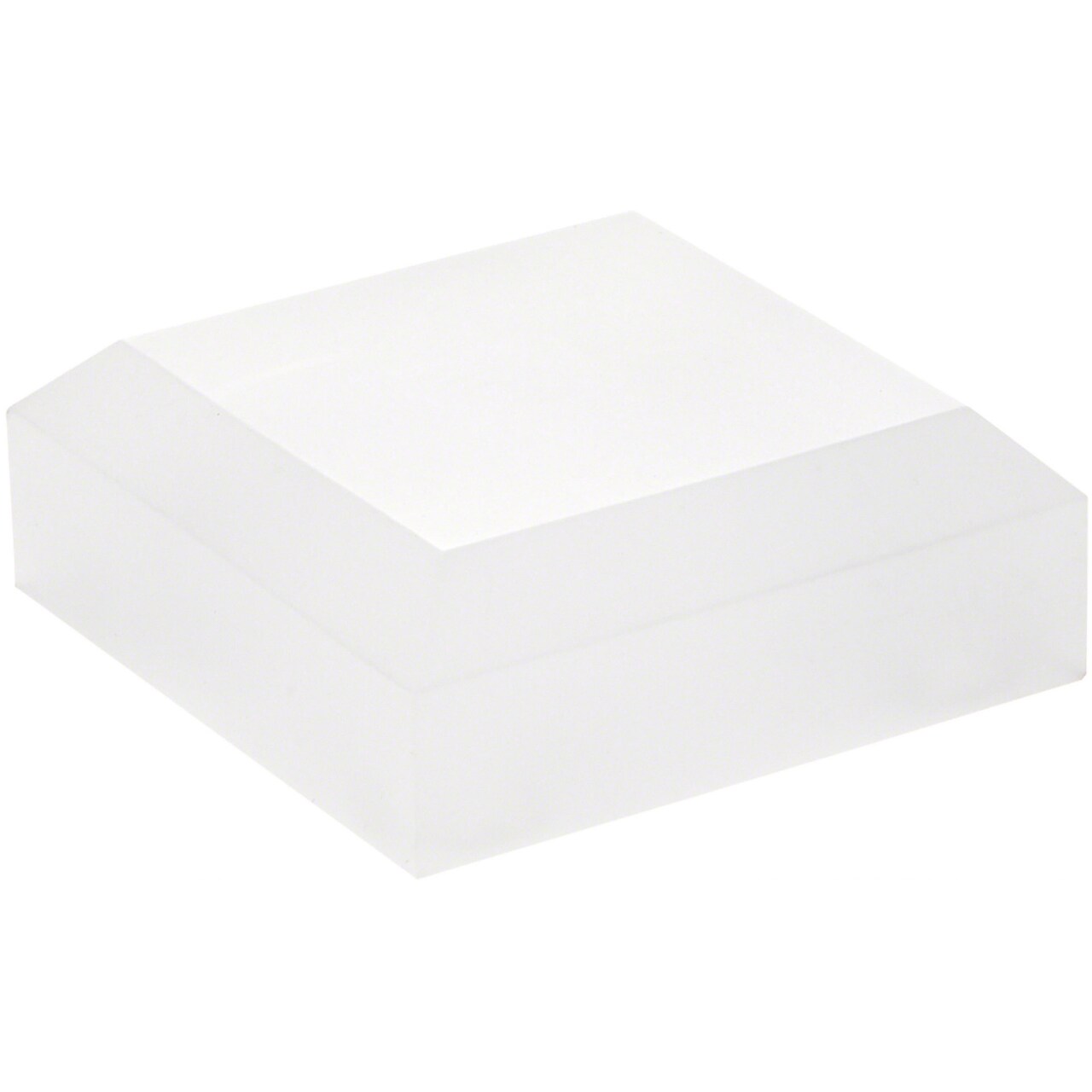 Plymor Frosted Acrylic Square Beveled Display Base, 2" W x 2" D x 0.75" H